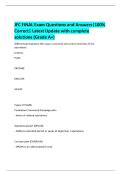 JFC FINAL Exam Questions and Answers&vert;100&percnt;  Correct&vert; Latest Update with complete  solutions &lpar;Grade A&plus;&rpar; 