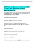 JFC FINAL Exam Questions and Answers&vert;100&percnt;  Correct&vert; Latest Update with complete  solutions &lpar;Grade A&plus;&rpar; 