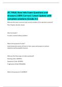 JFC FINAL New Info Exam Questions and  Answers&vert;100&percnt; Correct&vert; Latest Update with  complete solutions &lpar;Grade A&plus;&rpar; 