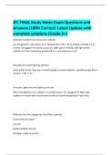 JFC FINAL Study Notes Exam Questions and  Answers&vert;100&percnt; Correct&vert; Latest Update with  complete solutions &lpar;Grade A&plus;&rpar; 