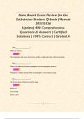   State Board Exam Review for the Esthetician Student Q-bank &lpar;Newest 2025&sol;2026  Update&rpar; 400 Comprehensive  Questions & Answers &vert; Certified  Solutions &vert; 100&percnt; Correct &vert; Graded A    
