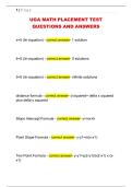 UGA MATH PLACEMENT TEST  QUESTIONS AND ANSWERS 