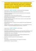 PARAMEDIC PHARMACOLOGY EXAM QUESTIONS AND ANSWERS LATEST UPDATED 2025&sol;2026 A COMPLETE BEST SOLUTION ALL ANSWERS GET IT 100&percnt; ACCURATE BEST RATED A&plus; FOR SUCCESS