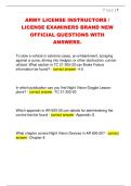 ARMY LICENSE INSTRUCTORS &sol;  LICENSE EXAMINERS BRAND NEW  OFFICIAL QUESTIONS WITH  ANSWERS&period; 