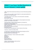 CERAD 3 Law Exam Verified Questions & Correct Answers &vert; Latest update