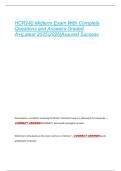 HCR240 Midterm Exam With Complete  Questions and Answers Graded  A&plus;&vert;Latest 20252026&vert;Assured Success
