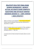RELATIVITY RCA TEST FINAL EXAM &lpar;ADMIN WORKBOOK&rpar; &vert; NEWEST ACTUAL ACCURATE EXAM COMPLETE QUESTIONS AND DETAILED VERIFIED ANSWERS GRADED A&plus; &vert; 100&percnt; VERFIED &vert; 2025 UPDATE&excl;&excl;&excl;