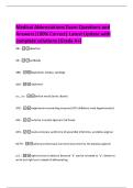 Medical Abbreviations Exam Questions and  Answers&vert;100&percnt; Correct&vert; Latest Update with  complete solutions &lpar;Grade A&plus;&rpar; 