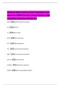 Medical Abbreviations Exam Questions and  Answers&vert;100&percnt; Correct&vert; Latest Update with  complete solutions &lpar;Grade A&plus;&rpar;