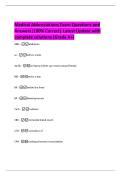 Medical Abbreviations Exam Questions and  Answers&vert;100&percnt; Correct&vert; Latest Update with  complete solutions &lpar;Grade A&plus;&rpar; 
