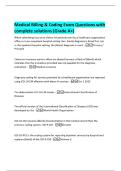Medical Billing & Coding Exam Questions with  complete solutions &lpar;Grade A&plus;&rpar;