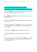 Medical Billing & Coding Terms Exam  Questions with complete solutions &lpar;Grade A&plus;&rpar; 