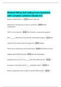 Medical Billing And Coding Exam Questions  with complete solutions &lpar;Grade A&plus;&rpar; 