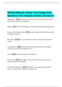 Medical Billing & Coding- Terminology Exam  Questions with complete solutions &lpar;Grade A&plus;&rpar; 