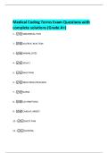 Medical Coding Terms Exam Questions with  complete solutions &lpar;Grade A&plus;&rpar; 