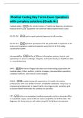 Medical Coding Key Terms Exam Questions  with complete solutions &lpar;Grade A&plus;&rpar; 