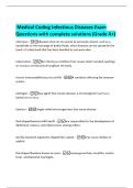 Medical Coding Infectious Diseases Exam  Questions with complete solutions &lpar;Grade A&plus;&rpar; 