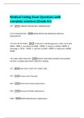 Medical Coding Exam Questions with  complete solutions &lpar;Grade A&plus;&rpar; 