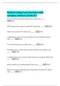 Medical Coding Exam Questions with  complete solutions &lpar;Grade A&plus;&rpar;