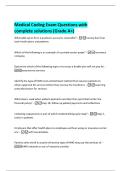 Medical Coding Exam Questions with  complete solutions &lpar;Grade A&plus;&rpar; 