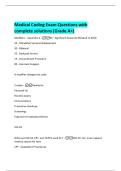 Medical Coding Exam Questions with  complete solutions &lpar;Grade A&plus;&rpar; 
