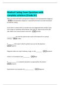 Medical Coding Exam Questions with  complete solutions &lpar;Grade A&plus;&rpar; 