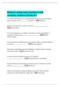 Medical Coding Exam Questions with  complete solutions &lpar;Grade A&plus;&rpar; 