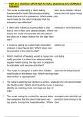 NUR 315&colon; Nutrition UPDATED ACTUAL Questions and CORRECT  Answers 