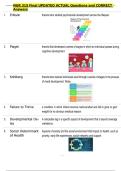 NUR 315 Final UPDATED ACTUAL Questions and CORRECT  Answers