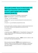 Microsoft Certified&colon; Azure Fundamentals &lpar;AZ 900&rpar; Exam Questions and Answers&vert;100&percnt;  Correct&vert; Latest Update with complete  solutions &lpar;Grade A&plus;&rpar; 