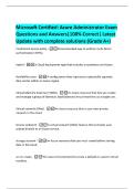 Microsoft Certified&colon; Azure Administrator Exam  Questions and Answers&vert;100&percnt; Correct&vert; Latest  Update with complete solutions &lpar;Grade A&plus;&rpar; 