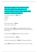 Microsoft Certified&colon; Azure Administrator  Associate AZ103 Exam Questions and  Answers&vert;100&percnt; Correct&vert; Latest Update with  complete solutions &lpar;Grade A&plus;&rpar;