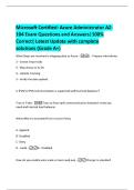 Microsoft Certified&colon; Azure Administrator AZ 104 Exam Questions and Answers&vert;100&percnt;  Correct&vert; Latest Update with complete  solutions &lpar;Grade A&plus;&rpar;