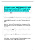 Microsoft Certified&colon; Azure Fundamentals Exam  Questions and Answers&vert;100&percnt; Correct&vert; Latest  Update with complete solutions &lpar;Grade A&plus;&rpar; 