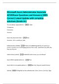 Microsoft Azure Administrator Associate  AZ103Exam Questions and Answers&vert;100&percnt;  Correct&vert; Latest Update with complete  solutions &lpar;Grade A&plus;&rpar; 