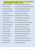 Sociology of Education and Social Theories Overview UPDATED  ACTUAL Questions and CORRECT Answers 