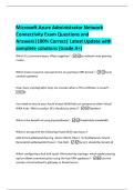 Microsoft Azure Administrator Network  Connectivity Exam Questions and  Answers&vert;100&percnt; Correct&vert; Latest Update with  complete solutions &lpar;Grade A&plus;&rpar; 