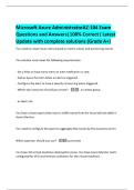 Microsoft Azure AdministratorAZ-104 Exam  Questions and Answers&vert;100&percnt; Correct&vert; Latest  Update with complete solutions &lpar;Grade A&plus;&rpar; 