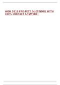 WGU D118 PRE-TEST QUESTIONS WITH 100&percnt; CORRECT ANSWERS&excl;&excl;