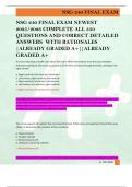 NSG 240 FINAL EXAM NEWEST  2025&sol;2026 COMPLETE ALL 350  QUESTIONS AND CORRECT DETAILED  ANSWERS  WITH RATIONALES  &vert;ALREADY GRADED A&plus;&vert;&vert;ALREADY  GRADED A&plus;