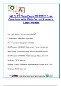 NC BLET State Exam 2025&ndash; 120&plus; Practice Questions with Correct Answers &vert; Law Enforcement & Public Safety &vert; University of North Carolina