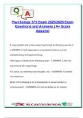 Psychology 375 Exam &ndash; 100 Q&A on Behaviorism&comma; Psychoanalysis&comma; Gestalt & Mental Health &vert; Athabasca University 2025&sol;2026