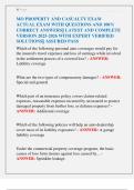 MO PROPERTY AND CASUALTY EXAM  ACTUAL EXAM WITH QUESTIONS AND 100&percnt;  CORRECT ANSWERS&vert;&vert; LATEST AND COMPLETE  VERSION 2025-2026 WITH EXPERT VERIFIED  SOLUTIONS&vert;&vert; ASSURED PASS