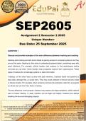 SEP2605 Assignment 2 &lpar;COMPLETE ANSWERS&rpar; Semester 2 2025 - DUE 25 September 2025