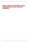 PRAXIS&colon; EARLY CHILDHOOD PLT 5621 QURSTIONS WITH 100&percnt; VERIFIED ANSWERS&excl;&excl;
