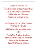 Solutions Manual Fundamentals of Cost Accounting &lpar;2025 Release&rpar; 8th Edition By William Lanen&comma; Shannon Anderson&comma; Michael Maher