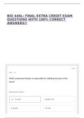 BIO 446L&colon; FINAL EXTRA CREDIT EXAM QUESTIONS WITH 100&percnt; CORRECT ANSWERS&excl;&excl;