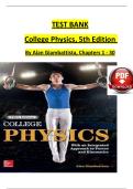 Stunningly Comprehensive Test Bank for College Physics&comma; 5th Edition by Alan Giambattista &ndash; Chapters 1-30 &vert; Complete Question & Answer Guide for Top Exam Performance&excl;