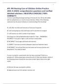 ATI&colon; RN Nursing Care of Children Online Practice 2025 A &lpar;2025&rpar; comprehensive questions and verified detailed solutions &lpar; MULTIPLE CHOICES&rpar; &vert;100&percnt; CORRECT&excl;&excl;