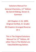 Solutions Manual General Chemistry 11th Edition By Darrell Ebbing&comma; Steven D&period; Gammon